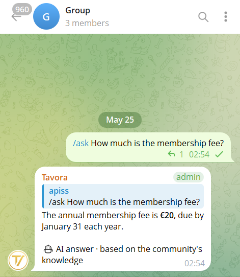 /ask in a group