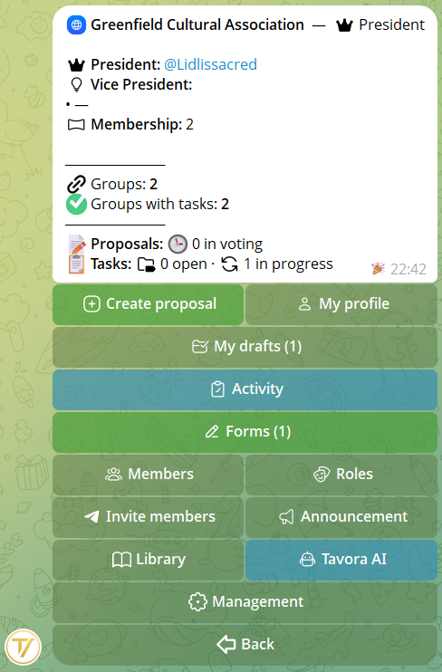 The community's Forms menu