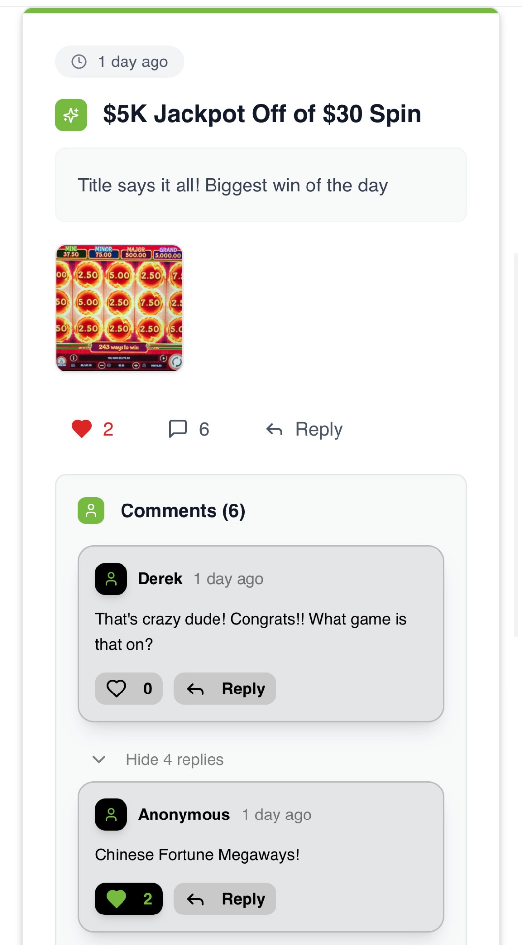 Chip Change Casino community board